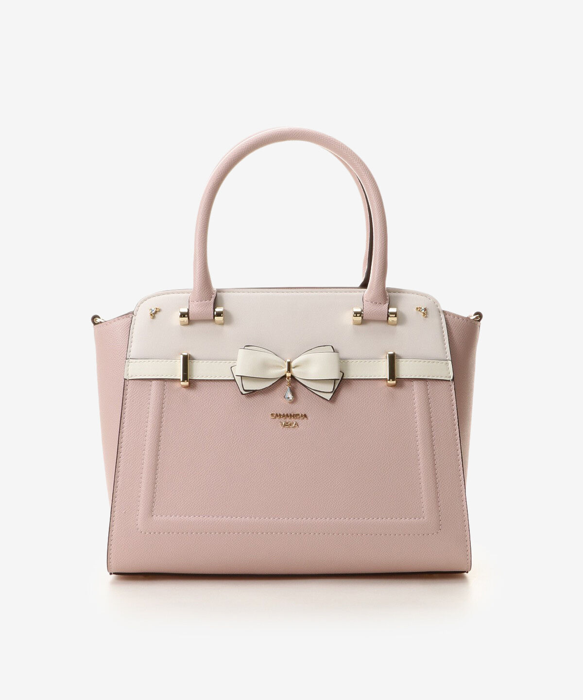 Samantha Vega「バイカラーアクセントリボントートバッグ」|ハンドバッグ|