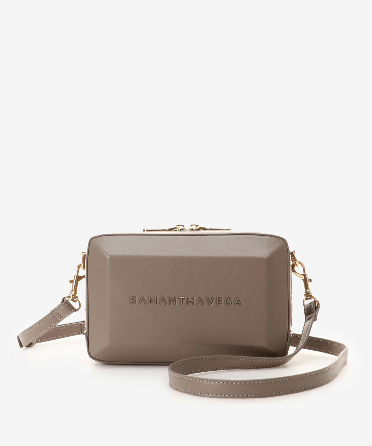 Samantha Vega「スクエアストーンショルダーバッグ」|ショルダー・メッセンジャー|グレージュ