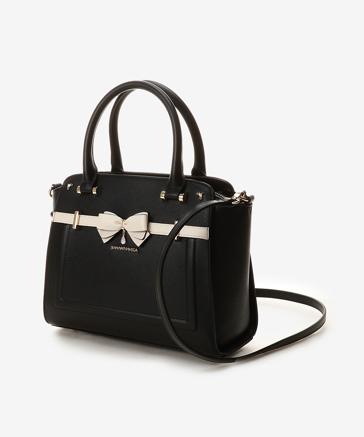 Samantha Vega「バイカラーアクセントリボンハンドバッグ」|ハンドバッグ|