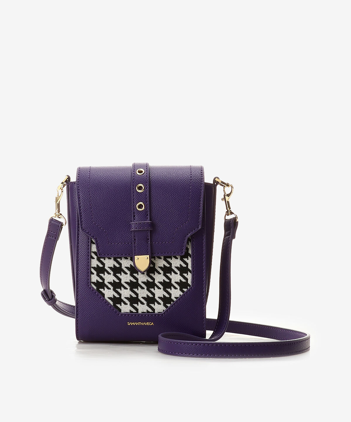 Samantha Vega「千鳥格子スマホショルダー」|ショルダー・メッセンジャー|ﾚｯﾄﾞﾊﾟｰﾌﾟﾙ