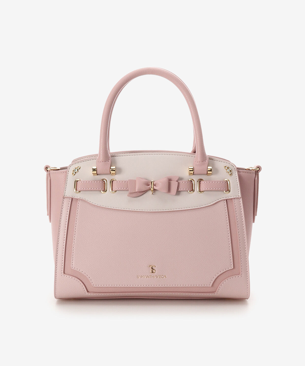 Samantha Vega「フロントリボンベルトハンドバッグ」|ハンドバッグ|ピンク