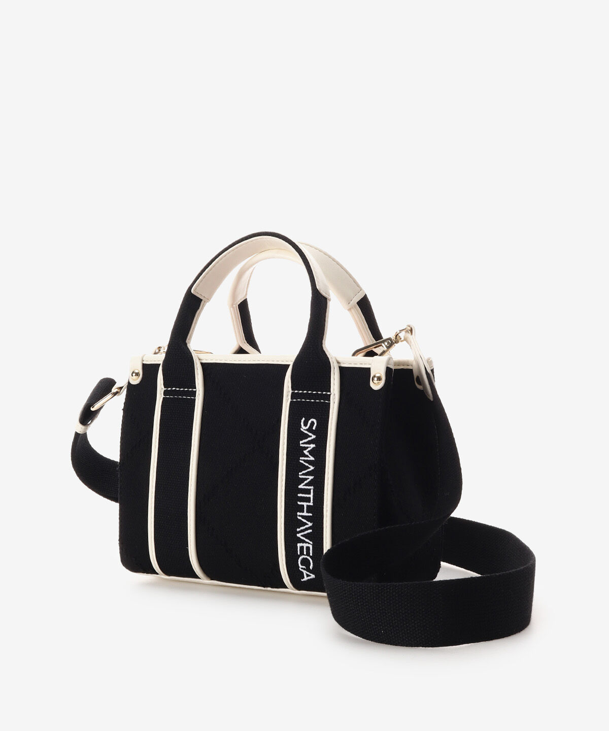 Samantha Vega「ロゴテープデニム風トート（ミニ）」|ショルダー・メッセンジャー|