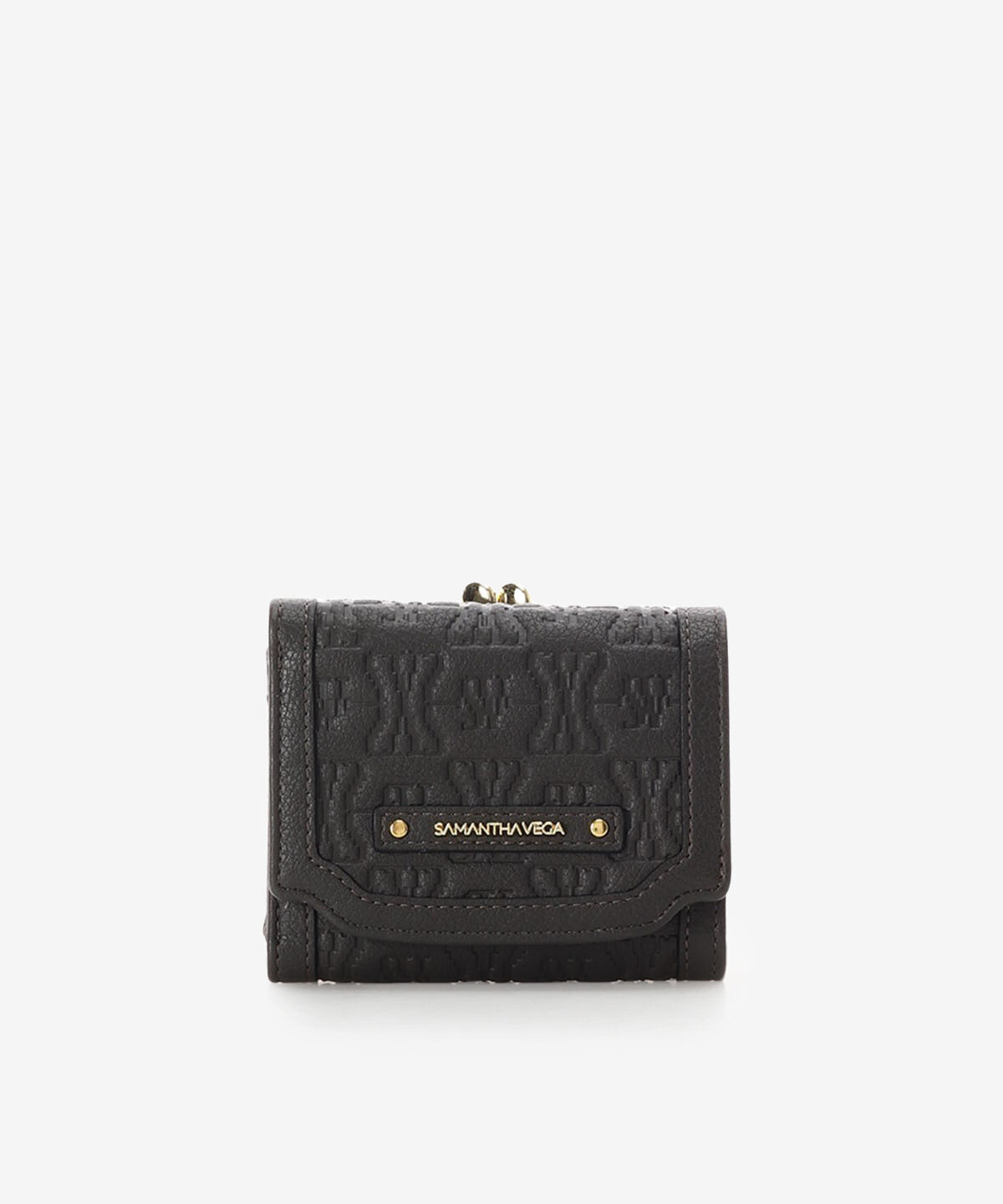 Samantha Vega「エンボスクロス折財布」|財布|ダークグレー
