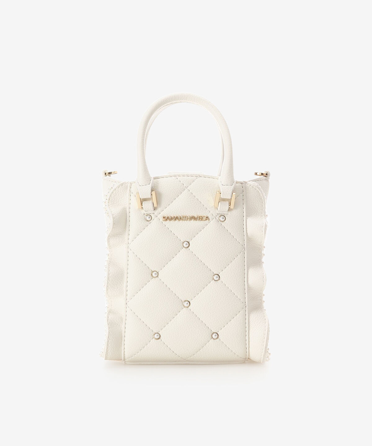 Samantha Vega「キルティングパールフラッタースマホショルダー」|ショルダー・メッセンジャー|