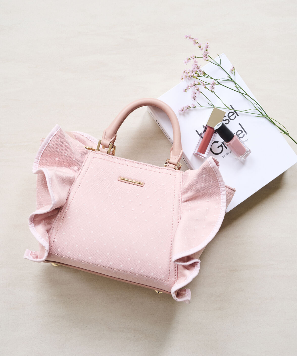 Samantha Vega「チュールフリルハンドバッグ（小）」|ハンドバッグ|ピンク