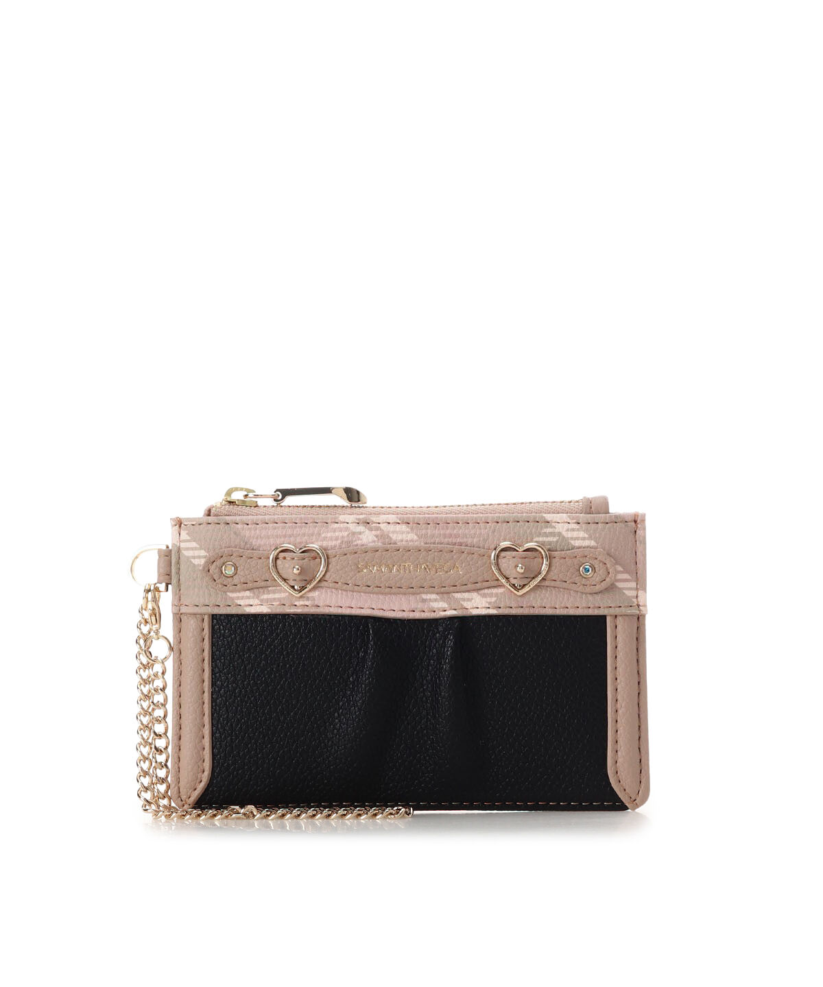 Samantha Vega「チェックハートベルトマルチケース」|コインケース|ブラック