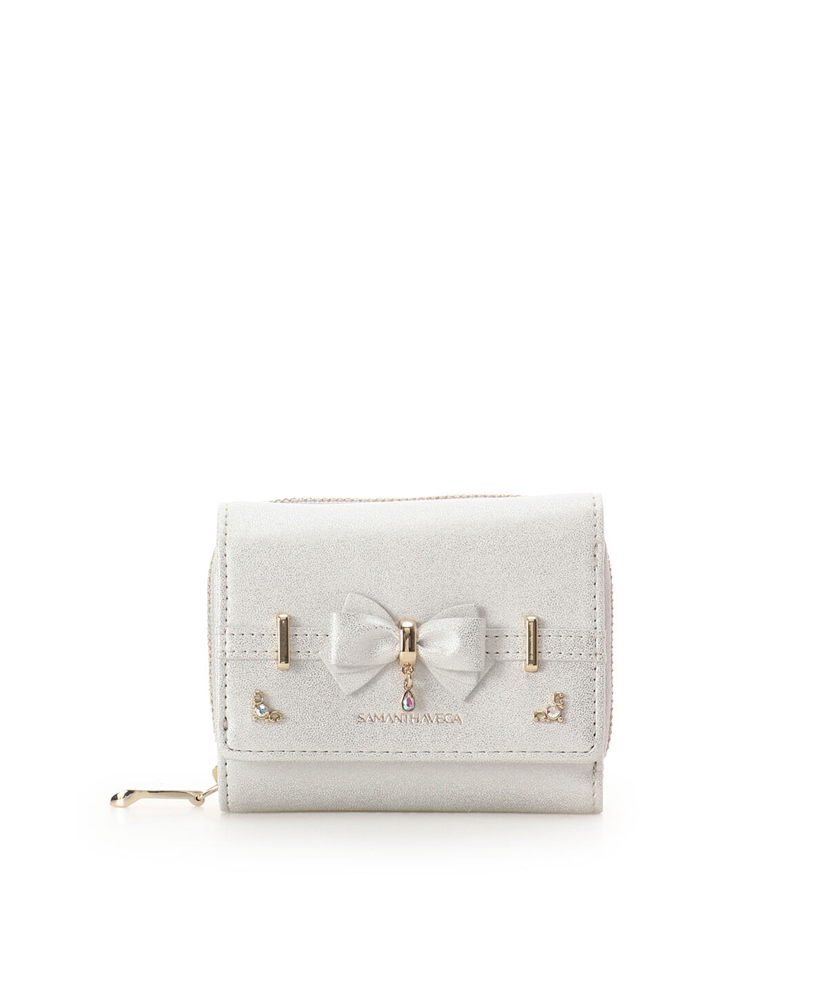 Samantha Vega「アクセントリボンラメ折財布」|財布|シルバー
