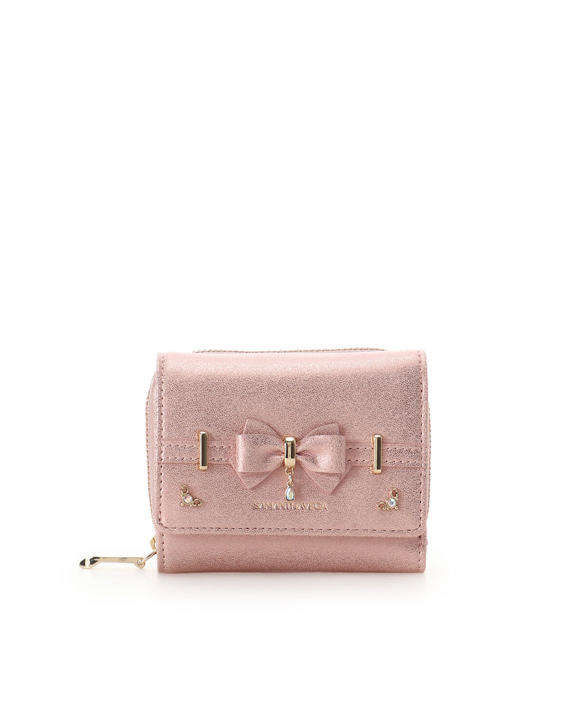 Samantha Vega「アクセントリボンラメ折財布」|財布|ピンク