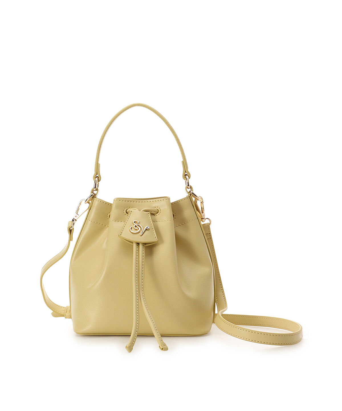 Samantha Vega「ロゴ金具巾着バッグ」|ショルダー・メッセンジャー|イエロー