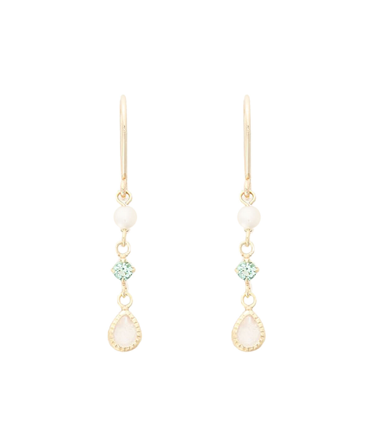 newme by Samantha Thavasa「K10 YG エメラルド ドロップピアス ≪5月 誕生石≫」|ピアス|K10 YG