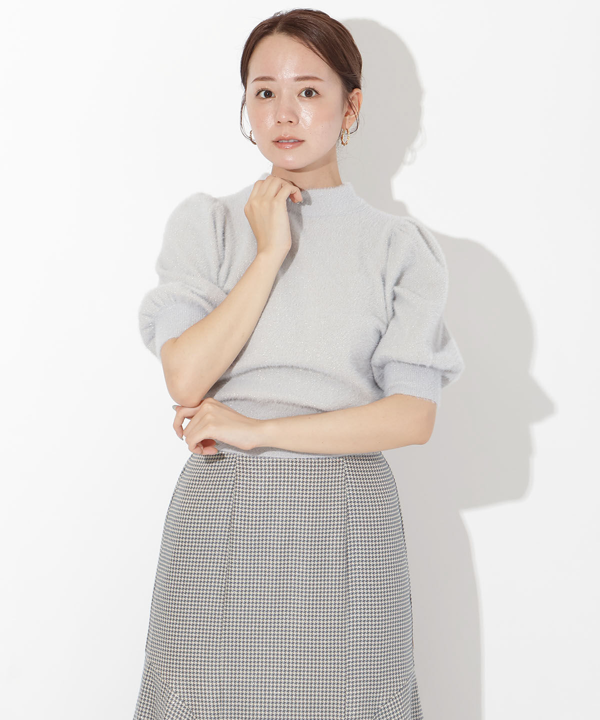 アンドクチュール「ラメフェザーニットプルオーバー」|ニット・セーター|