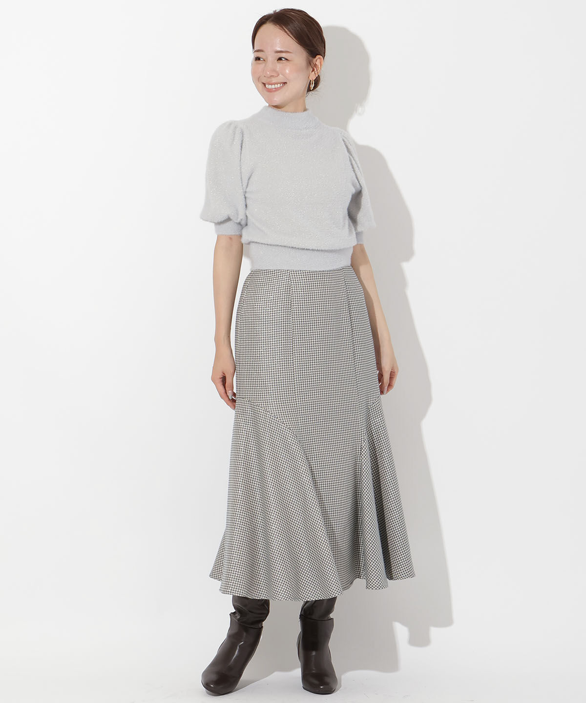 アンドクチュール「ラメフェザーニットプルオーバー」|ニット・セーター|