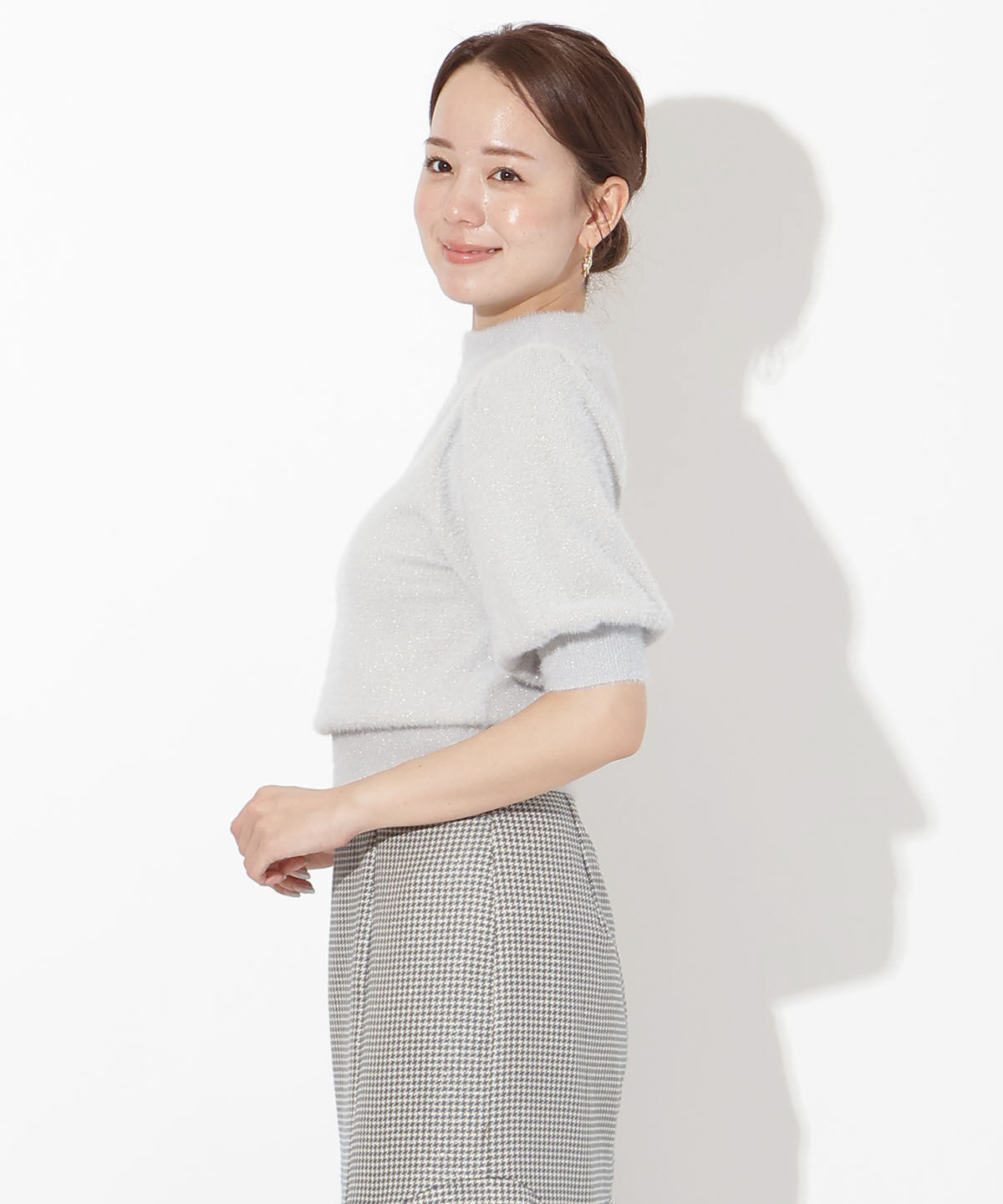 アンドクチュール「ラメフェザーニットプルオーバー」|ニット・セーター|