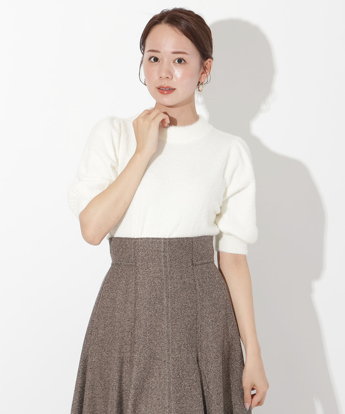 アンドクチュール「ラメフェザーニットプルオーバー」|ニット・セーター|