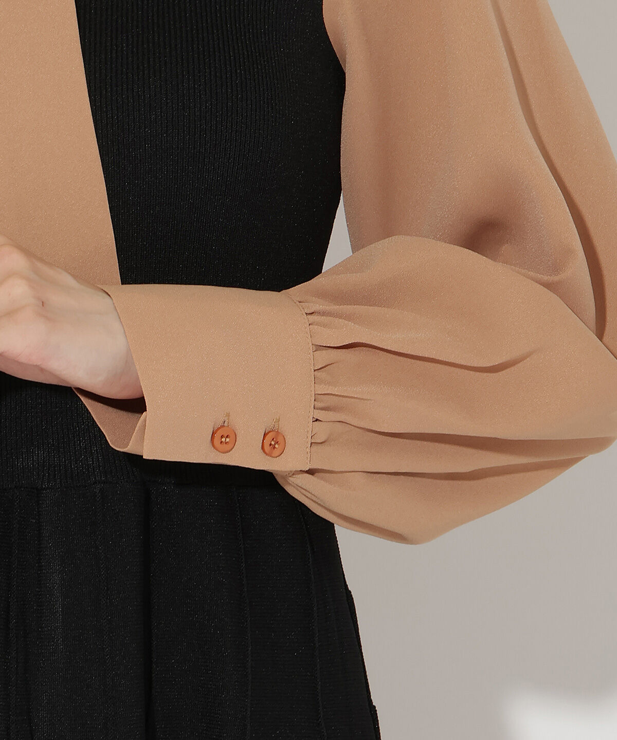 アンドクチュール「ボウタイ&times;ニットドッキングワンピース」|ワンピース|