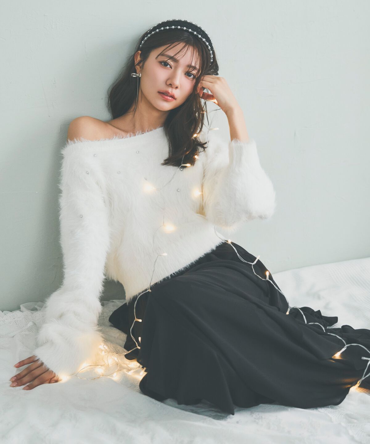 アンドクチュール「ラッフル切替フレアスカート」|フレア|