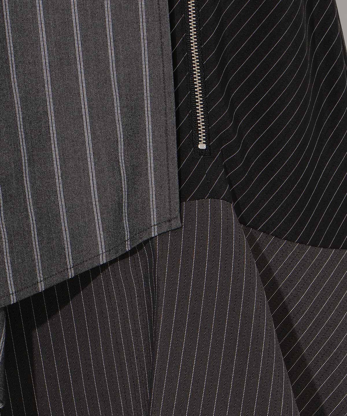 アンドクチュール「ストライプパッチワークスカート」|フレア|