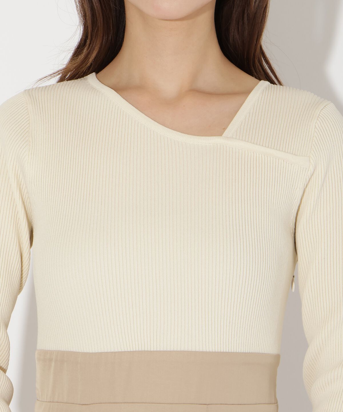 アンドクチュール「アシメスカートドッキングワンピース」|ワンピース|