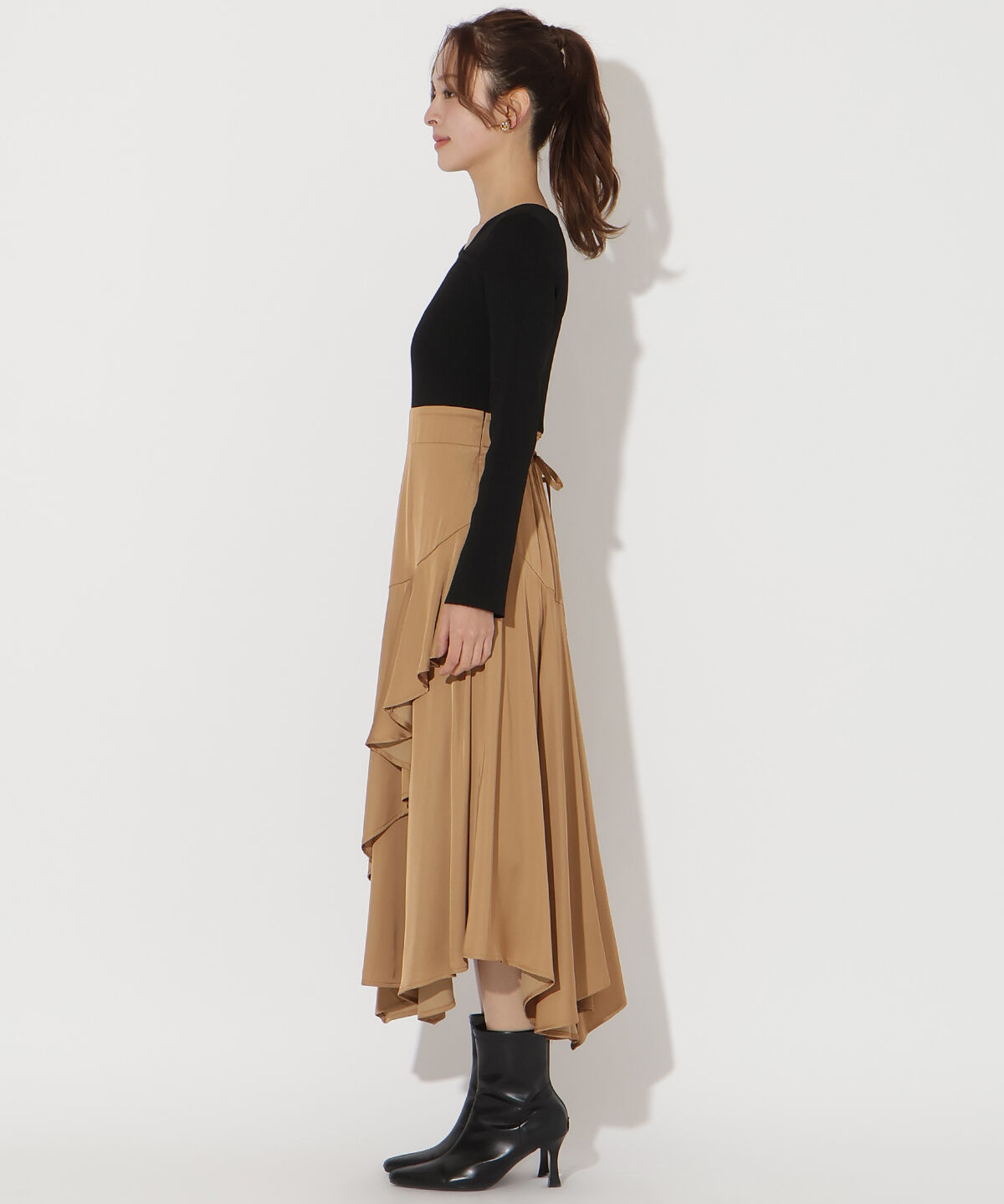 アンドクチュール「アシメスカートドッキングワンピース」|ワンピース|