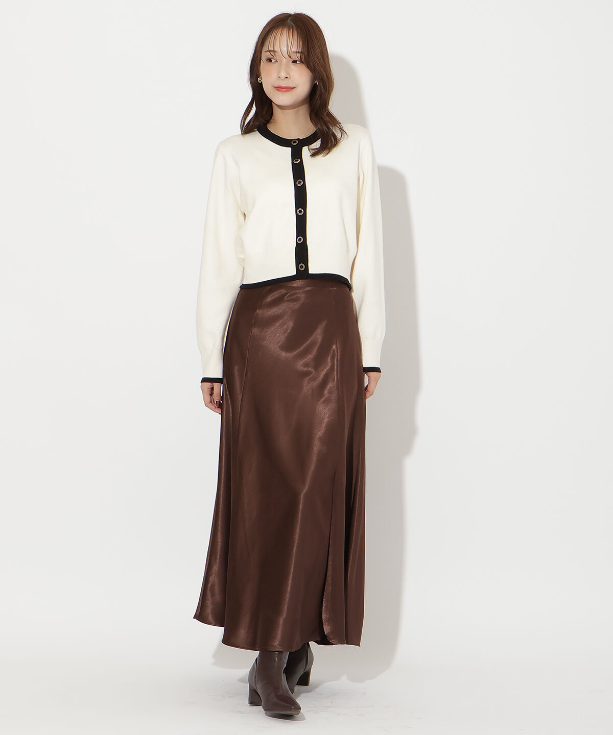 アンドクチュール「配色カーディガン」|カーディガン|