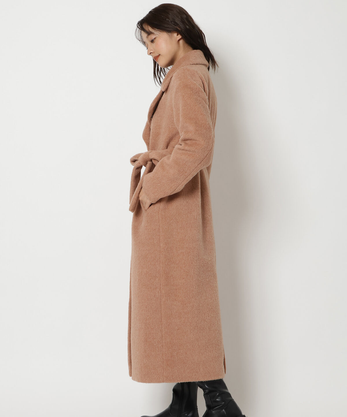 REDYAZEL「シャギーロングコート」|ステンカラーコート|