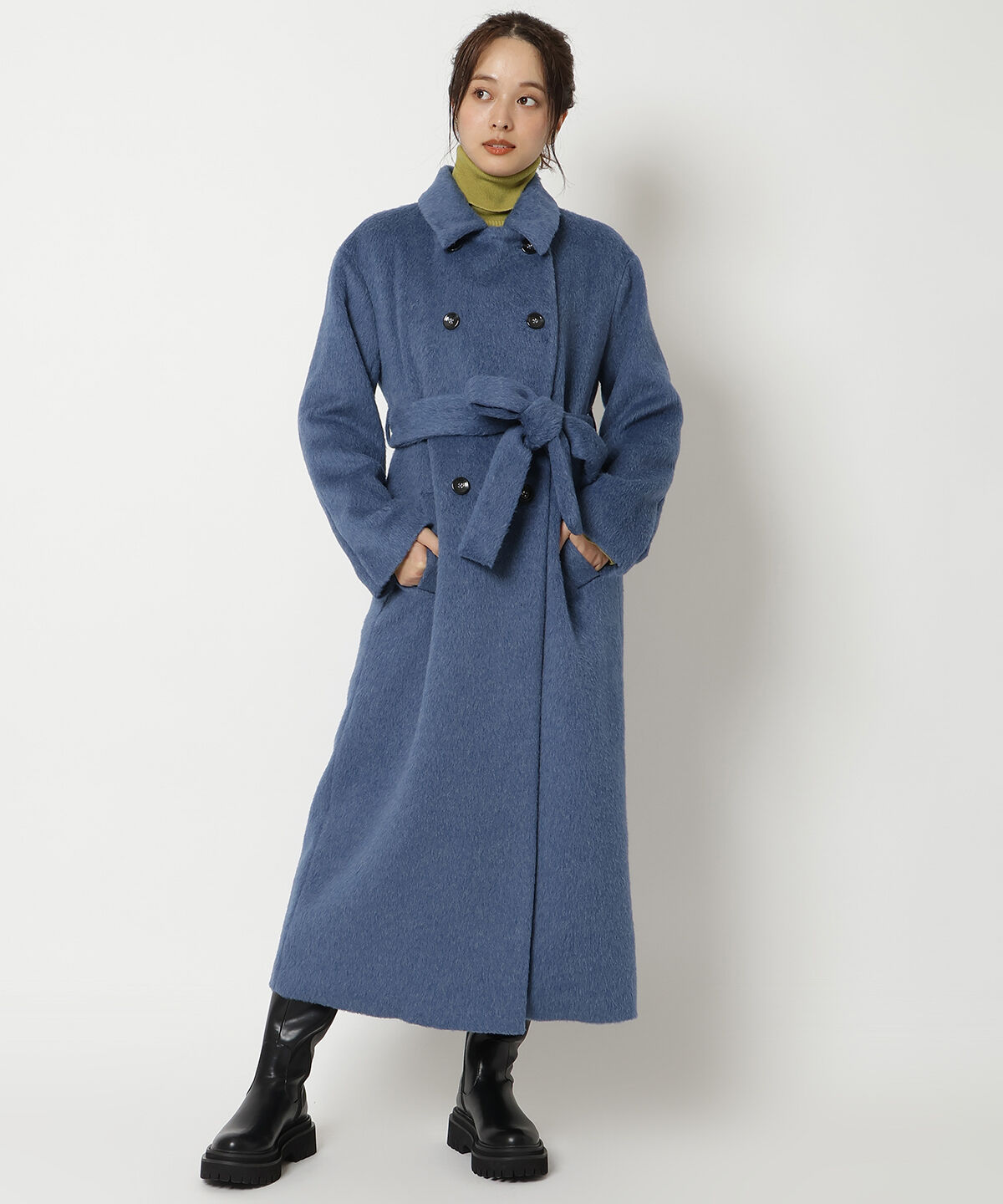 REDYAZEL「シャギーロングコート」|ステンカラーコート|