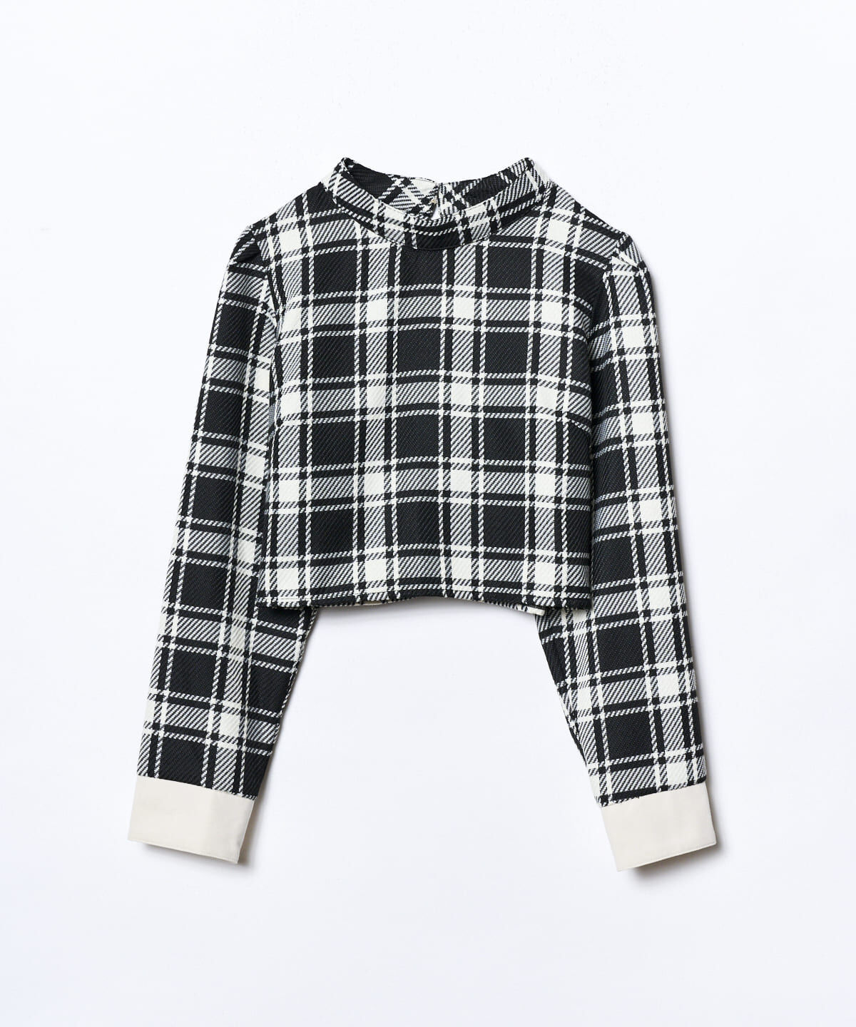 REDYAZEL「チェックハイネックコンパクトブラウス」|シャツ・ブラウス|