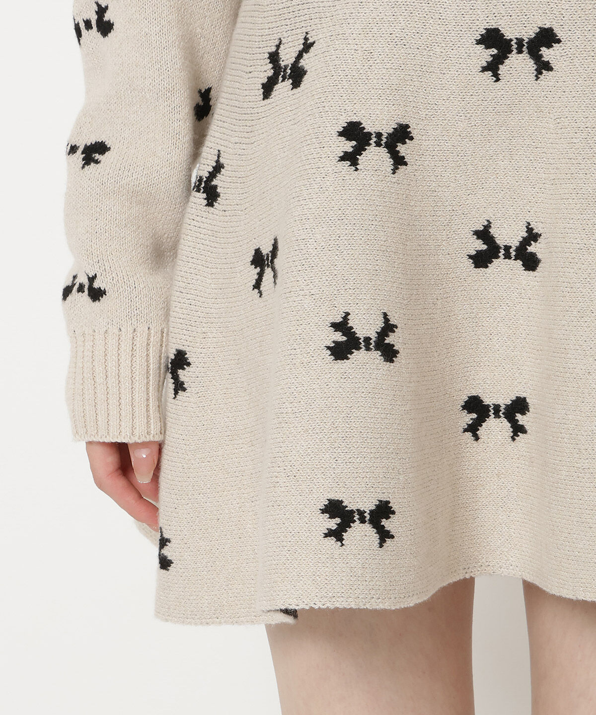 REDYAZEL「リボンジャガードニットスカート」|フレア|