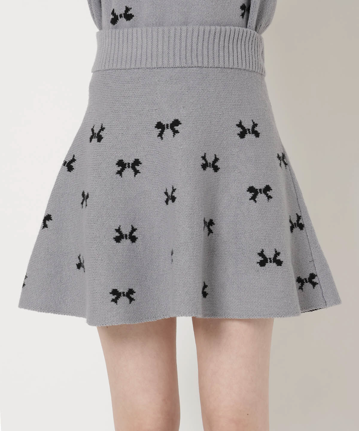 REDYAZEL「リボンジャガードニットスカート」|フレア|