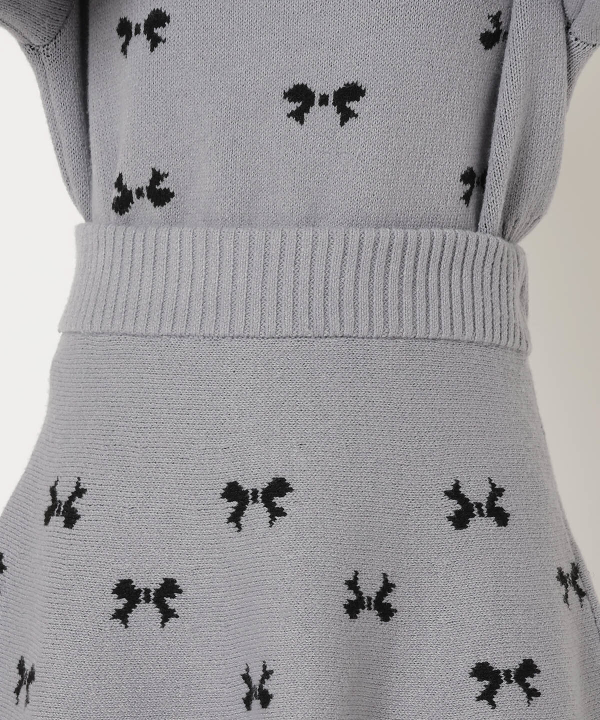 REDYAZEL「リボンジャガードニットスカート」|フレア|