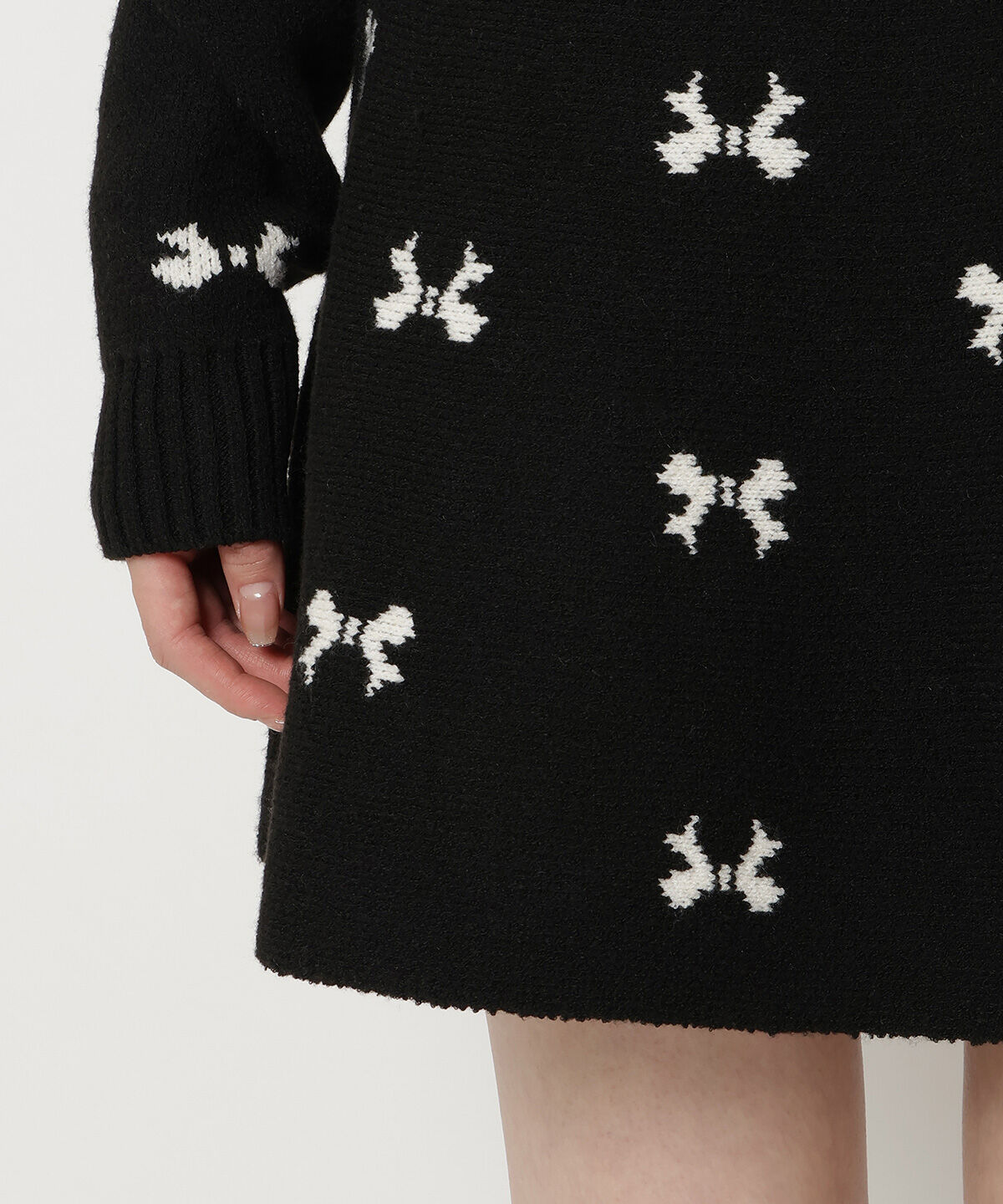 REDYAZEL「リボンジャガードニットスカート」|フレア|