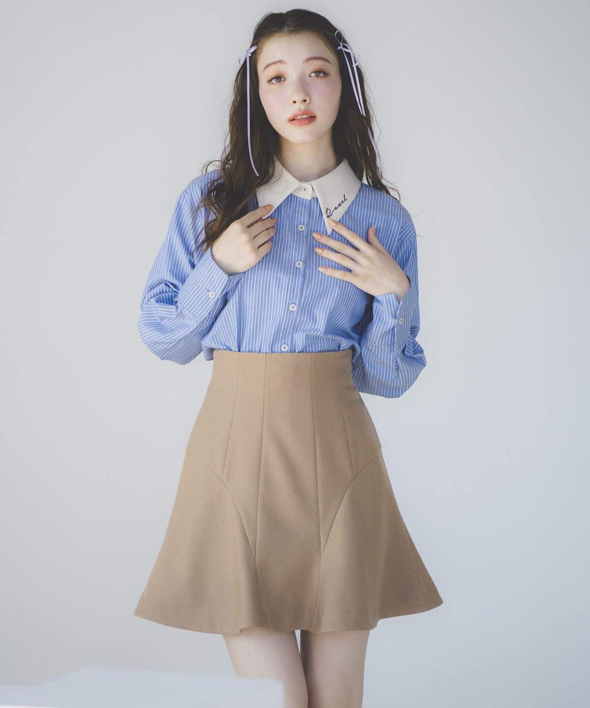 REDYAZEL「ハイウエストミニスカート」|フレア|