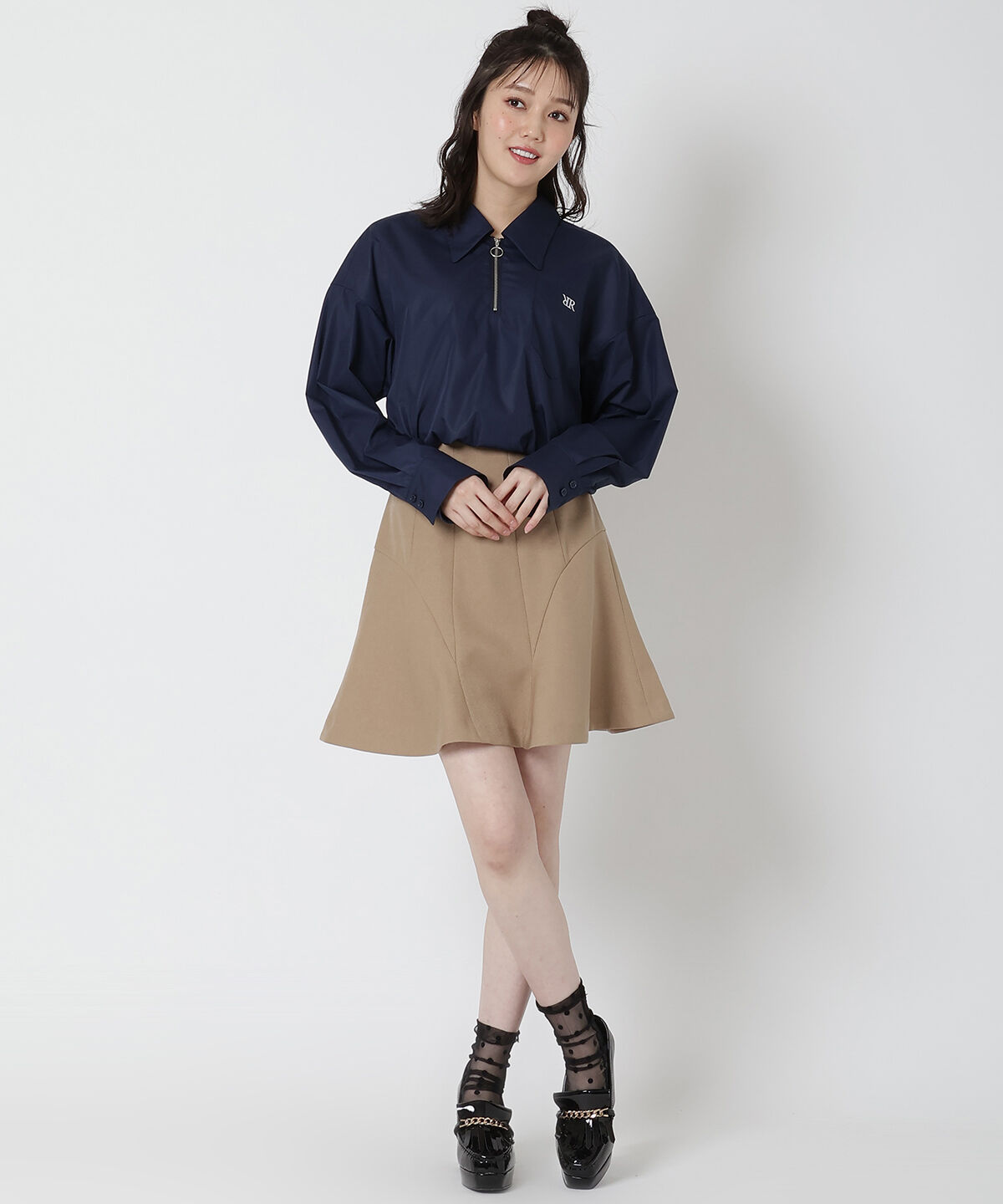 REDYAZEL「ハイウエストミニスカート」|フレア|