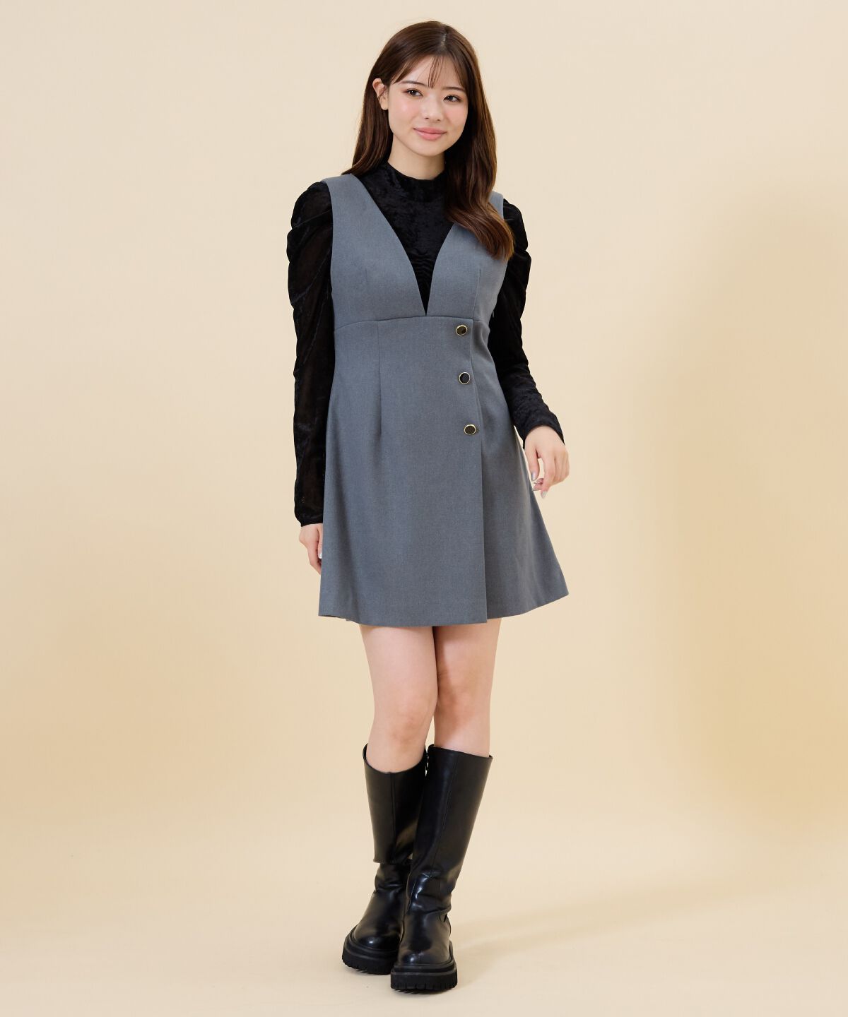 REDYAZEL「ラップデザインミニジャンスカ」|ジャンパースカート|