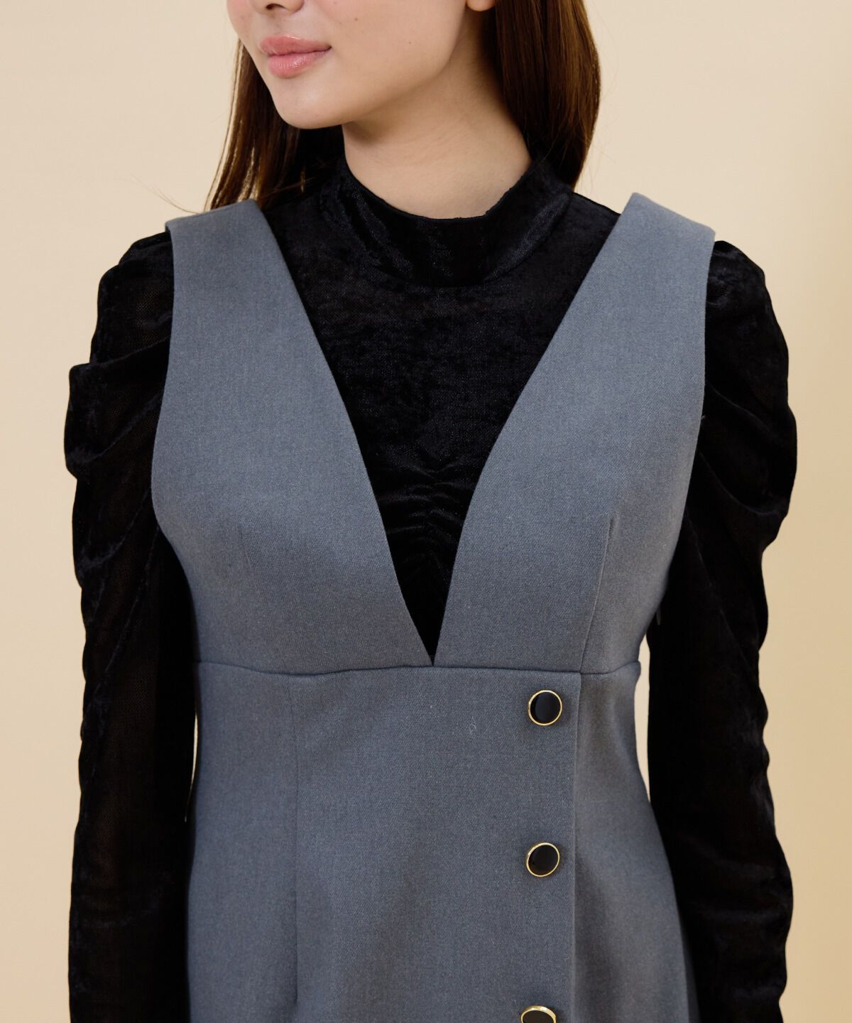 REDYAZEL「ラップデザインミニジャンスカ」|ジャンパースカート|