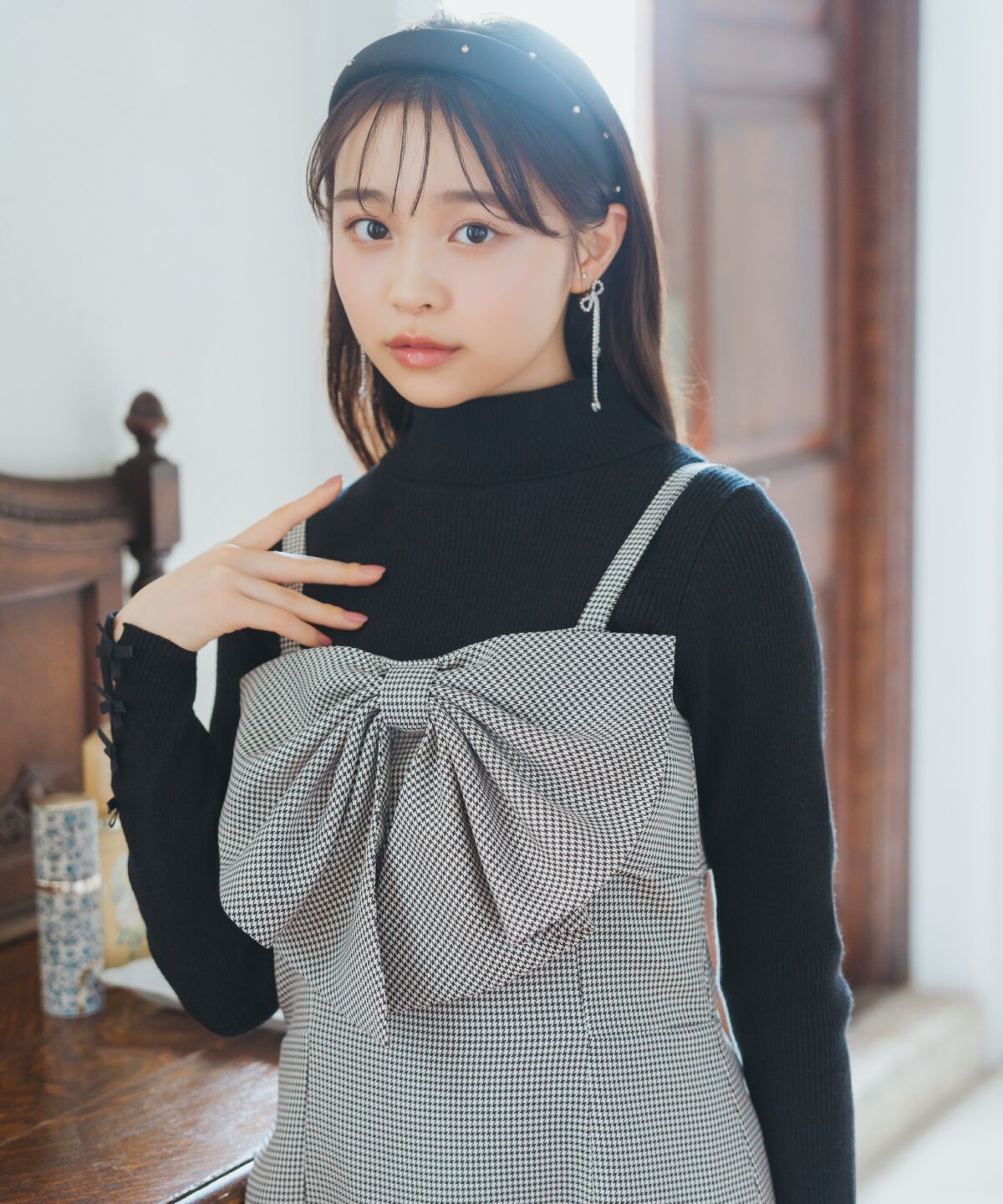 WILLSELECTION「袖リボンタートルニット」|ニット・セーター|