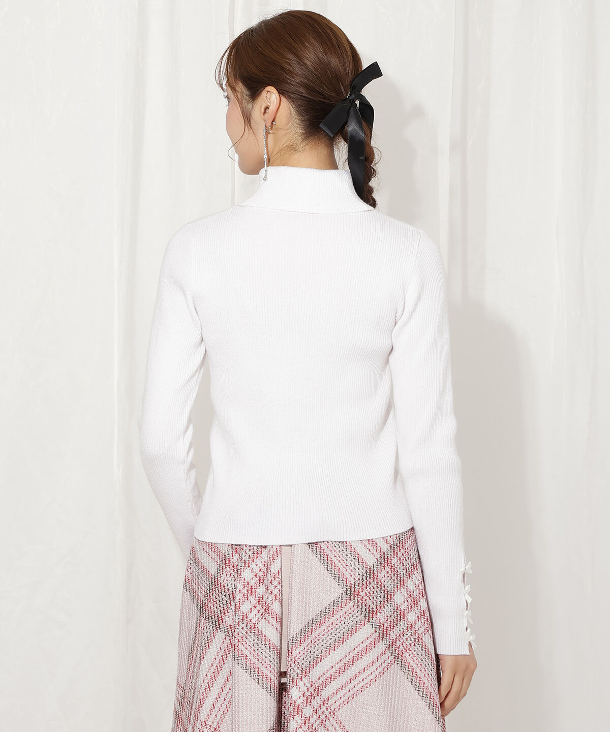 WILLSELECTION「袖リボンタートルニット」|ニット・セーター|