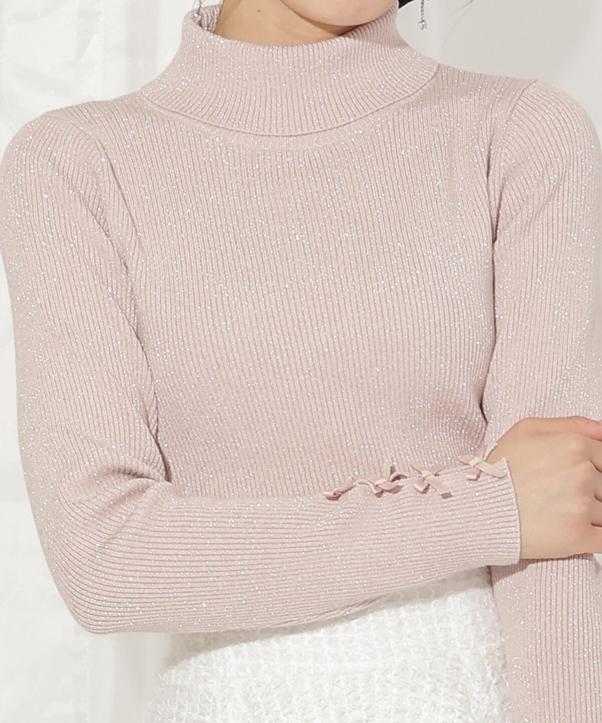 WILLSELECTION「袖リボンタートルニット」|ニット・セーター|