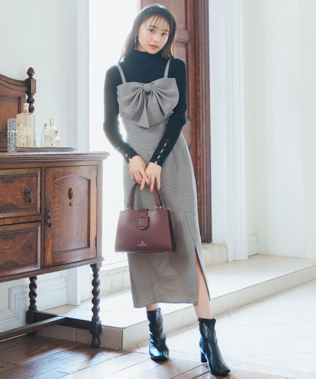 WILLSELECTION「袖リボンタートルニット」|ニット・セーター|