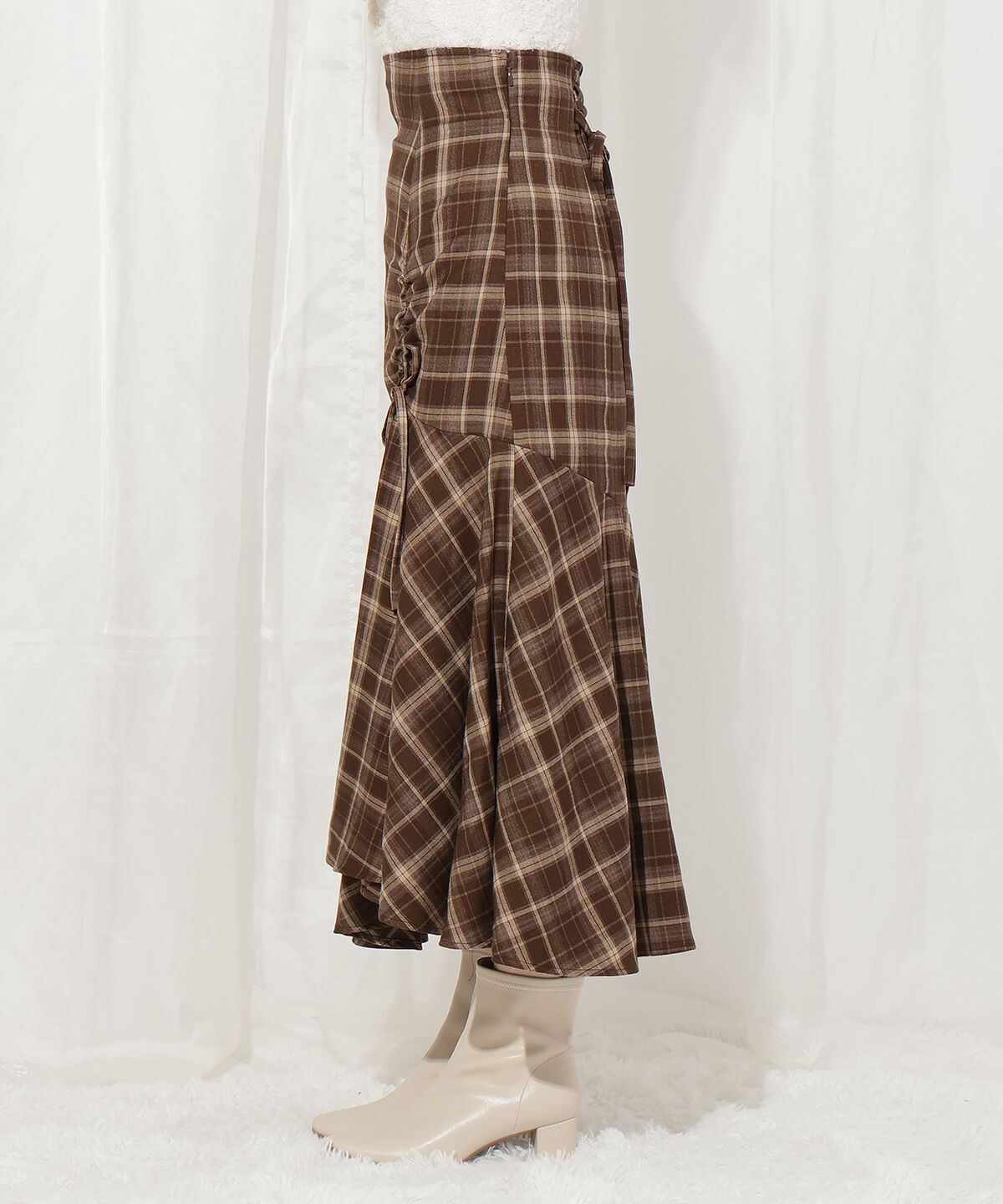 WILLSELECTION「アシメスリットギャザーマーメイドスカート」|フレア|