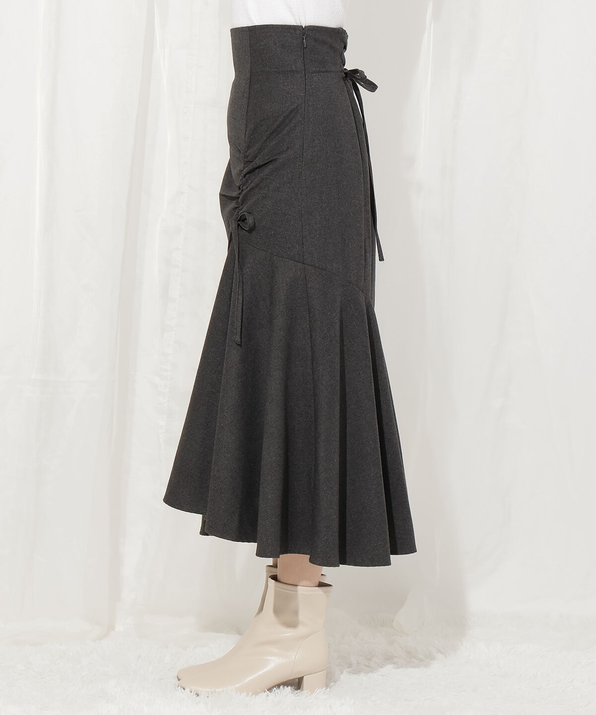 WILLSELECTION「アシメスリットギャザーマーメイドスカート」|フレア|
