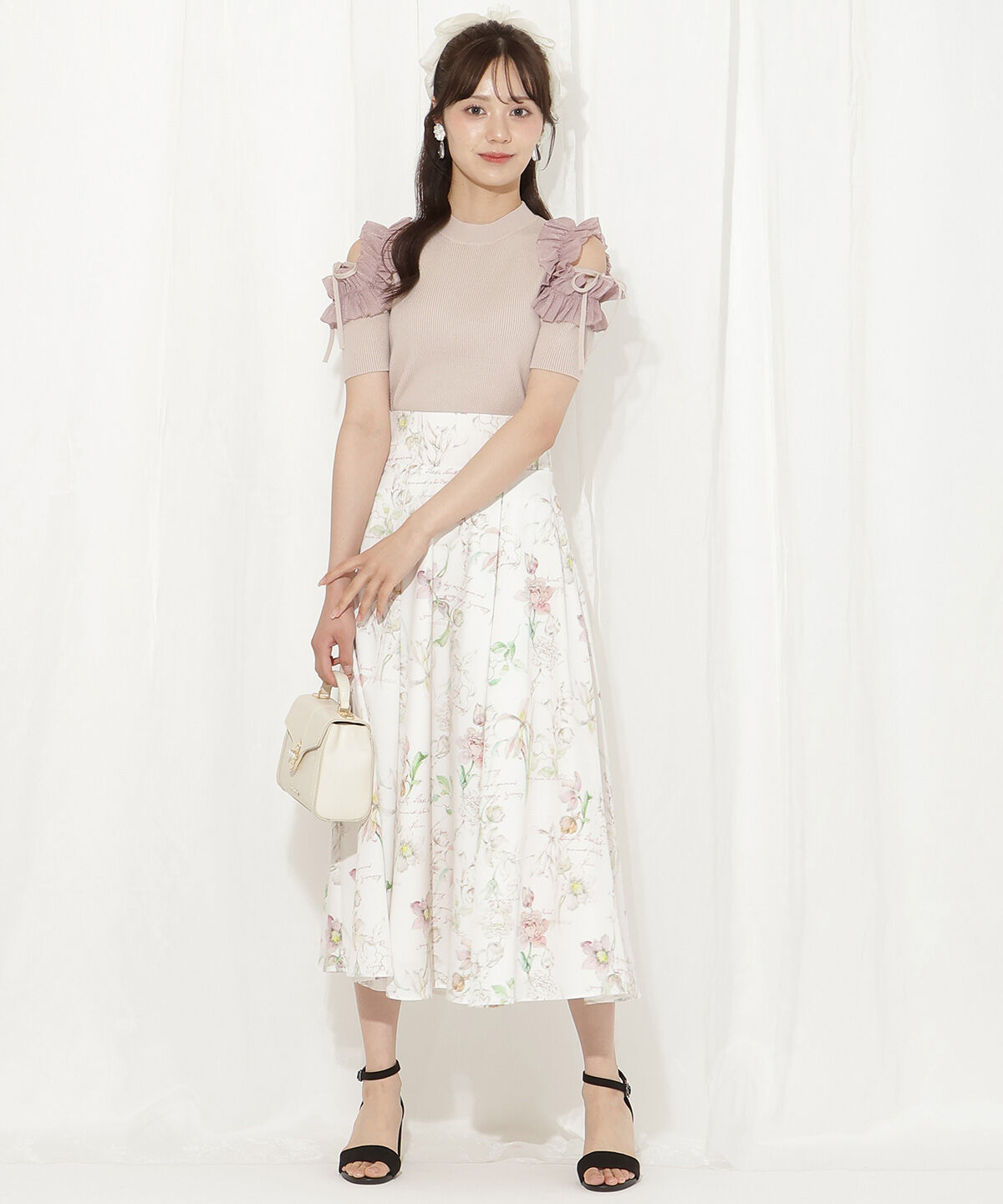 WILLSELECTION「ボタニカルフラワータックフレアスカート」|フレア|