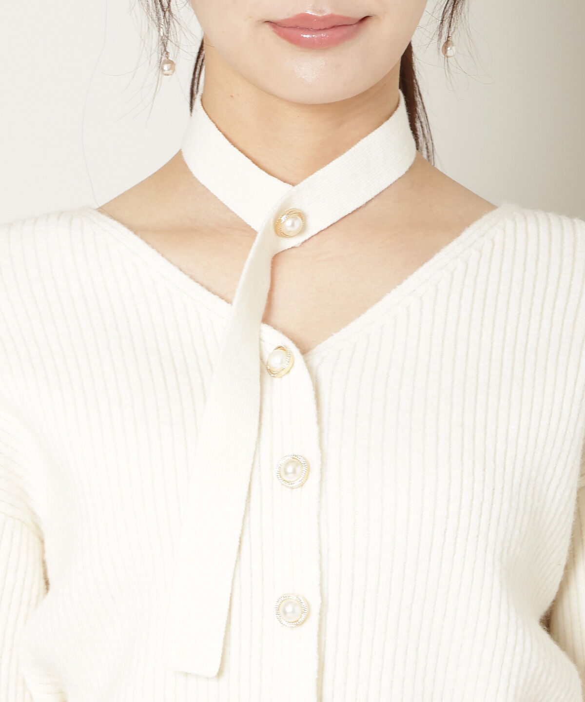 WILLSELECTION「Vネックチョーカーリブニット」|ニット・セーター|