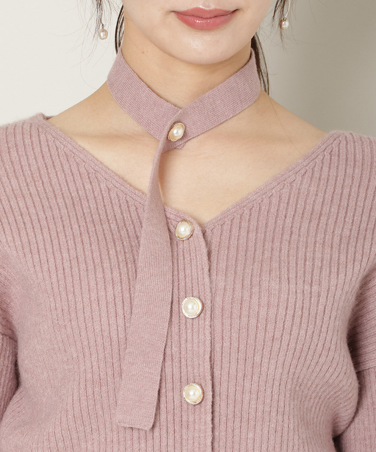 WILLSELECTION「Vネックチョーカーリブニット」|ニット・セーター|