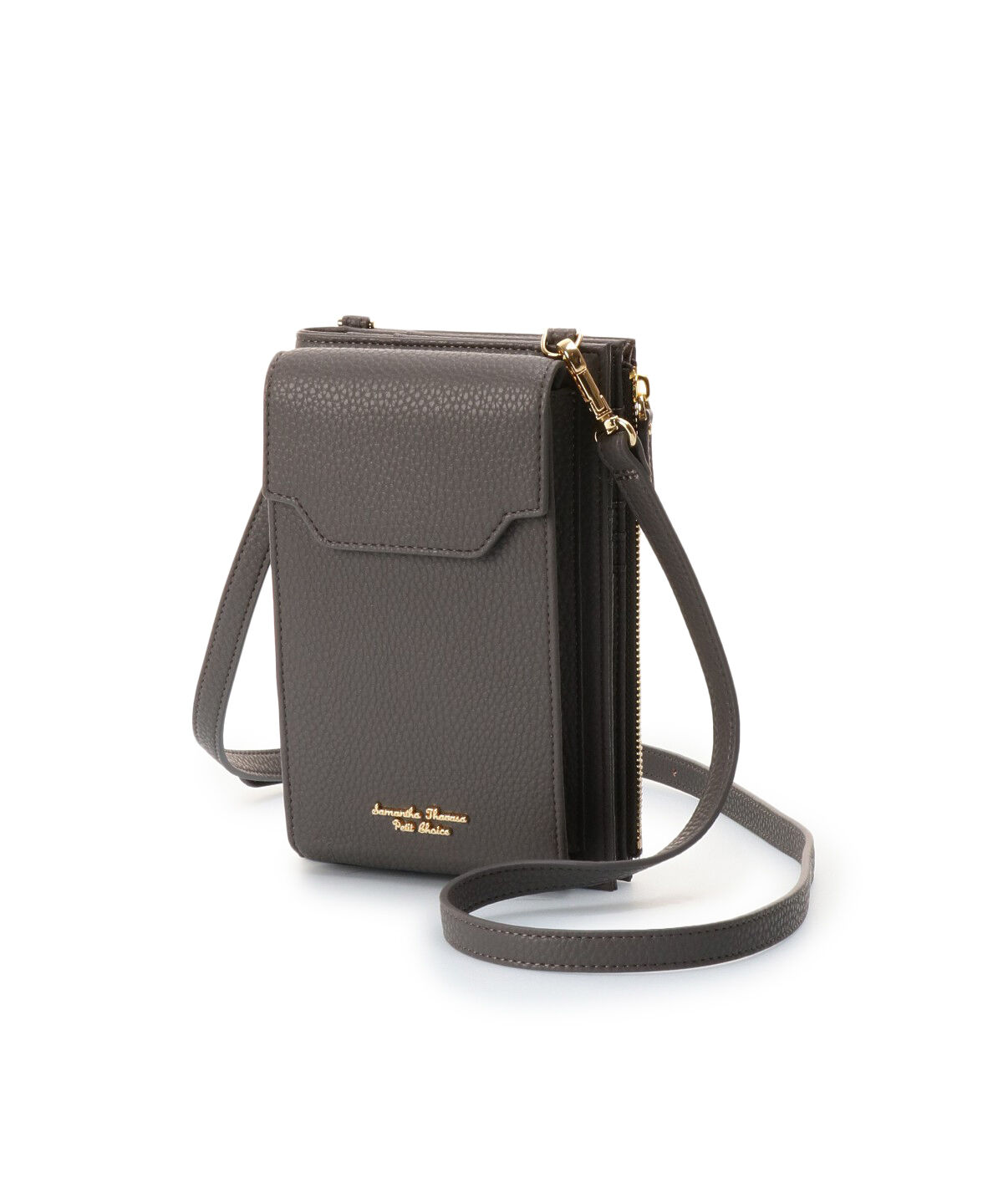 Samantha Thavasa Petit Choice「ウェーブフラップスマホショルダー」|ショルダー・メッセンジャー|グレージュ