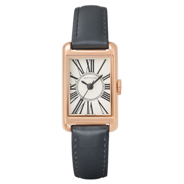 MATOW「〈MATOW (マトウ)〉 Tsuki 朧月 -おぼろづき- ｽｸｴｱ ﾛｰｽﾞｺﾞｰﾙﾄﾞ ﾚｻﾞｰ ｻｰｸﾙﾛｰﾏﾝ」|腕時計|ROSE GOLD