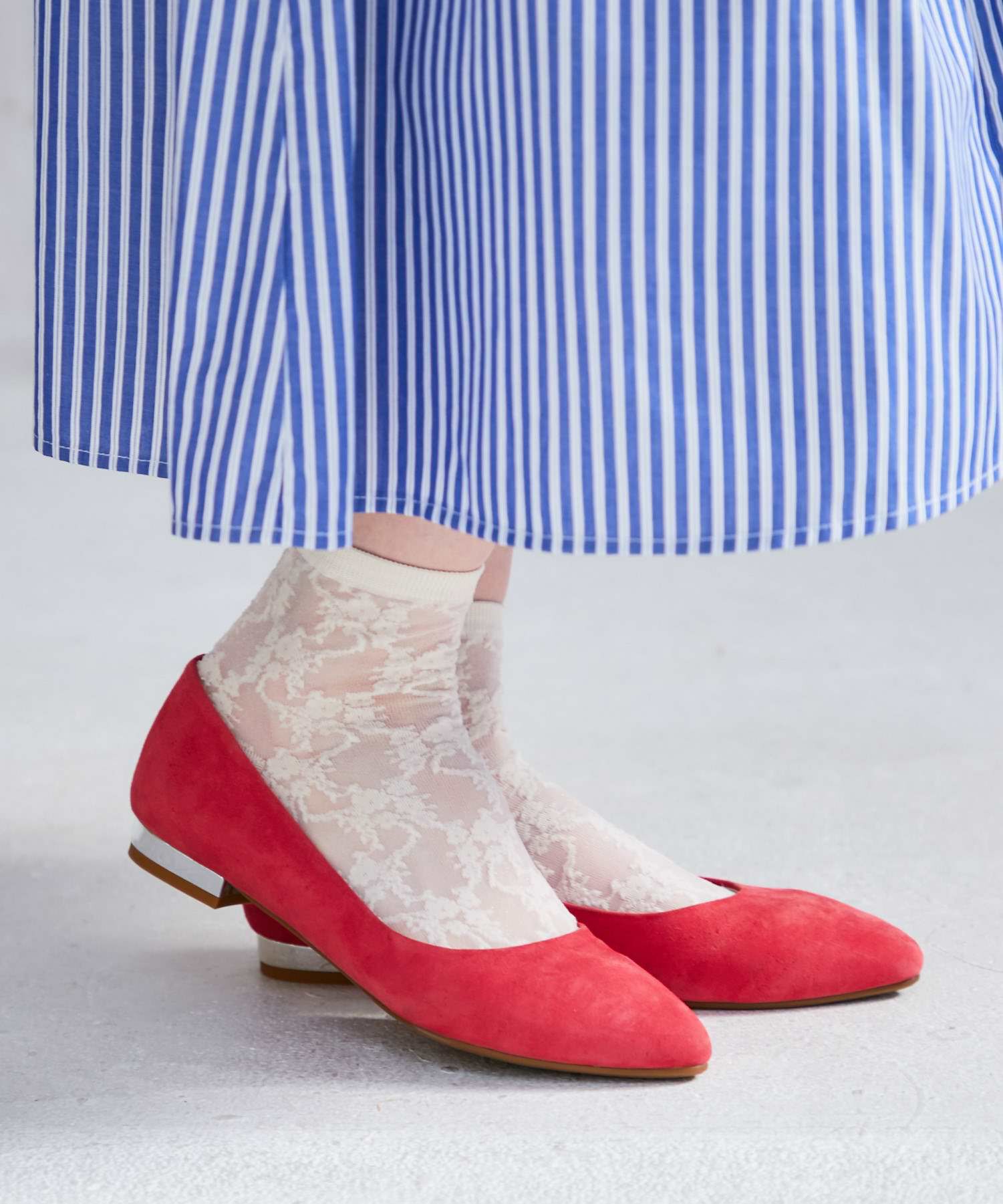 ORiental TRaffic「【アウトレット価格】本革スエードフラットパンプス/R-6002」|パンプス|PINK