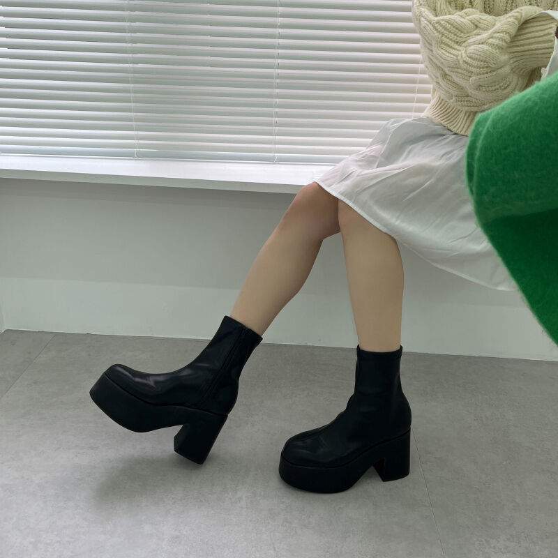 ORiental TRaffic「ラウンドトゥボリュームストレッチブーツ/21422」|ショートブーツ|