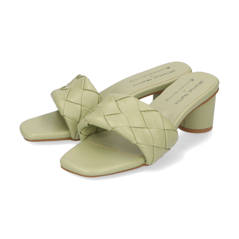 ORiental TRaffic「【アウトレット価格】編み込みミュールサンダル/21254 ミュールサンダル」|サンダル|GREEN