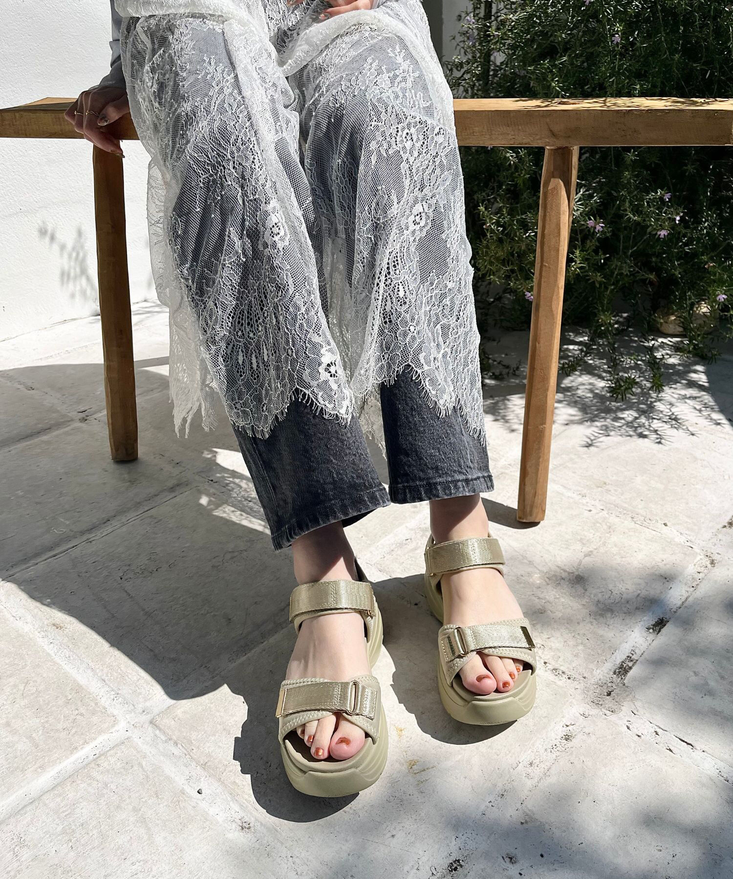 WA Oriental TRaffic「【追加】ダブルベルトスポーツサンダル/42207 スポサン 柔らかい 人気 軽い トレンド 厚底 再入荷」|サンダル|